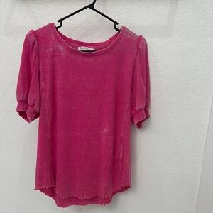 Jane and Delancey Vibrant Pink Short Sleeve Top